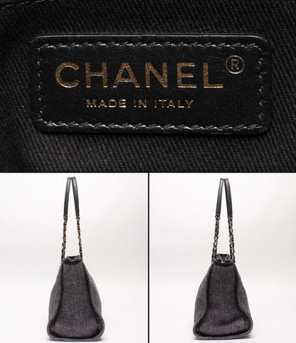 Chanel Chain Tote Shoulder Bag Gold Deuville MM — view 4