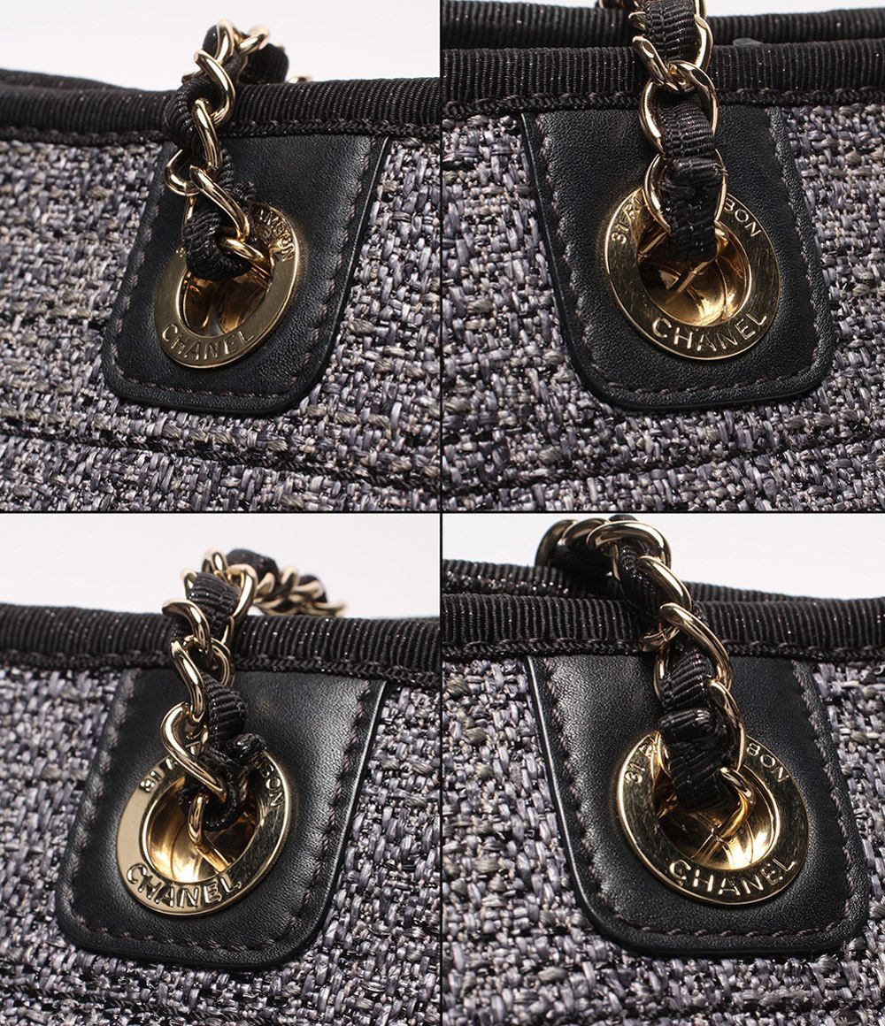 Chanel Chain Tote Shoulder Bag Gold Deuville MM — view 6