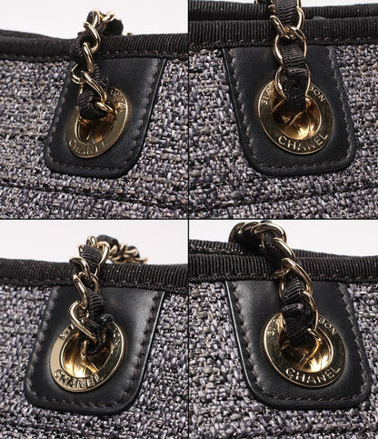 Chanel Chain Tote Shoulder Bag Gold Deuville MM — view 6