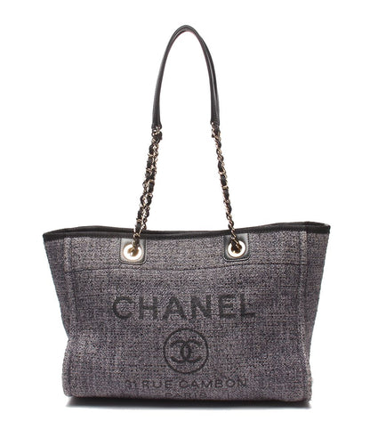 Chanel Chain Tote Shoulder Bag Gold Deuville MM