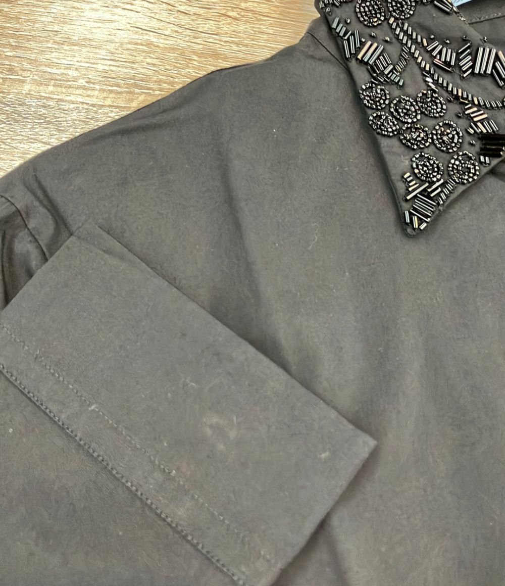 Prada Long Sleeve Shirt Beads Embroidery 40 — view 6