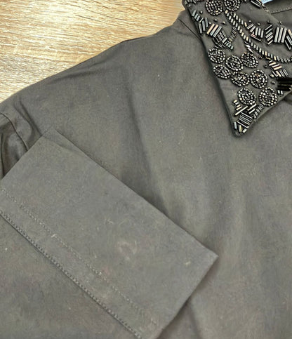 Prada Long Sleeve Shirt Beads Embroidery 40 — view 6