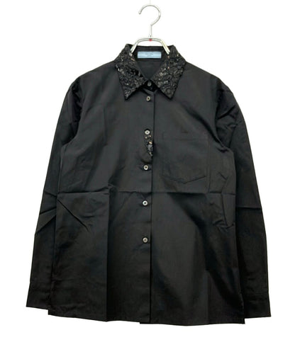 Prada Long Sleeve Shirt Beads Embroidery 40