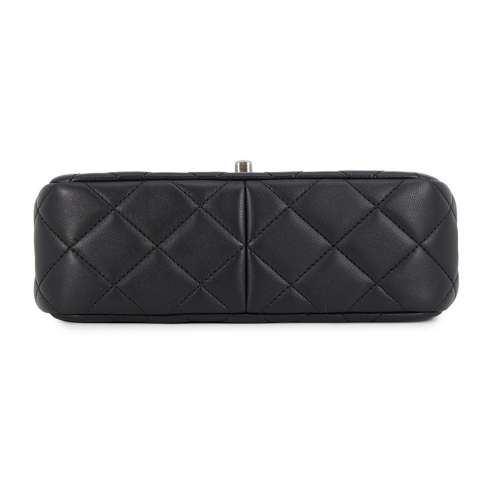 Chanel Chain Shoulder Bag Quilted Charm Single Flap Lambskin Black — view 3