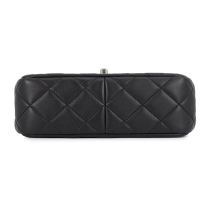 Chanel Chain Shoulder Bag Quilted Charm Single Flap Lambskin Black — view 3