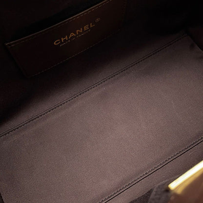 Chanel Chain Shoulder Bag Quilted CC Logo 25 Small Caviar Leather — view 8