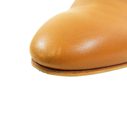Hermes Leather Sandals Almond Toe Shoes Heels Brown — view 7