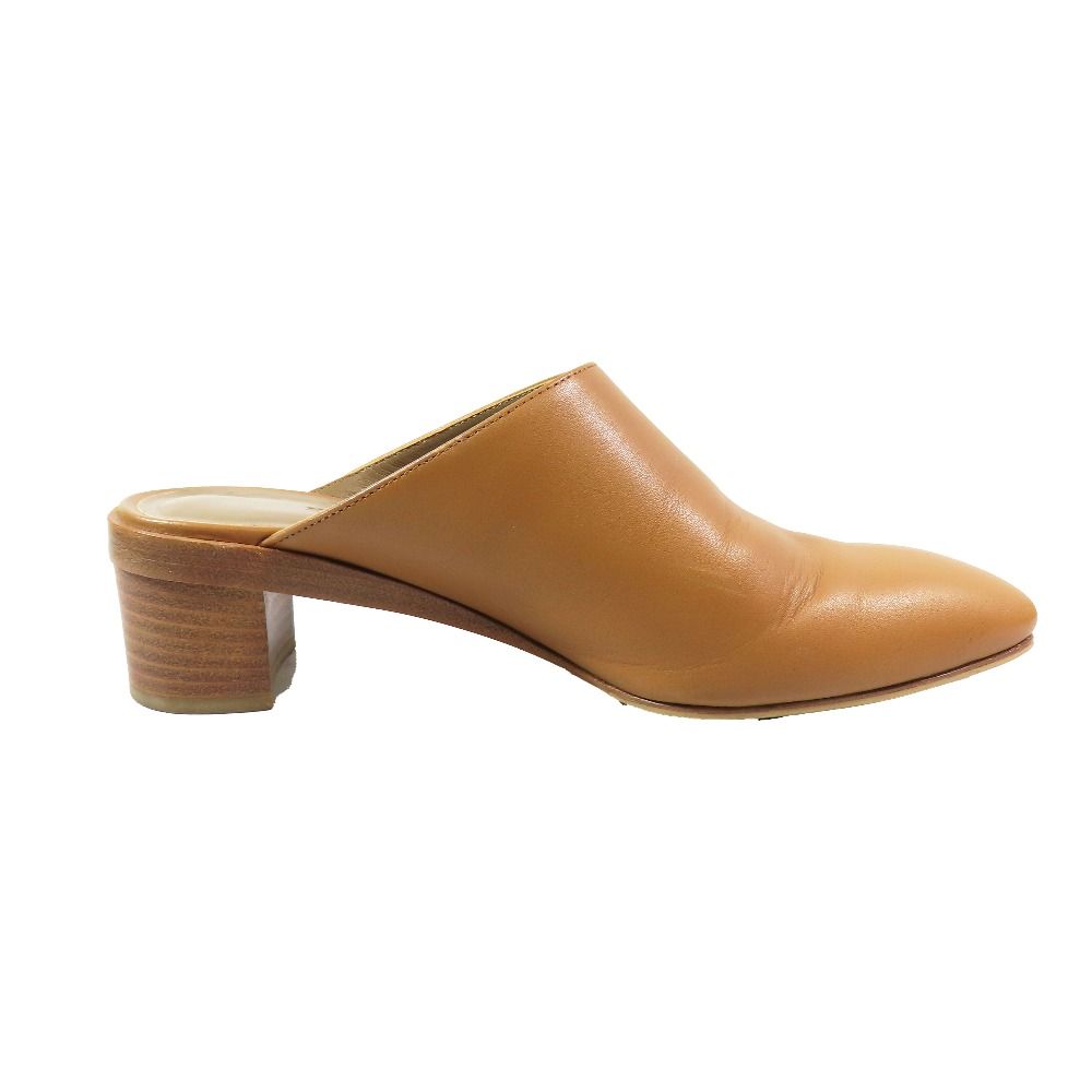 Hermes Leather Sandals Almond Toe Shoes Heels Brown — view 2