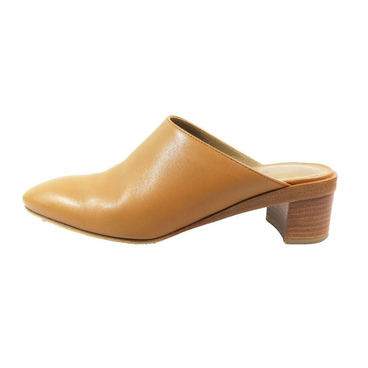 Hermes Leather Sandals Almond Toe Shoes Heels Brown