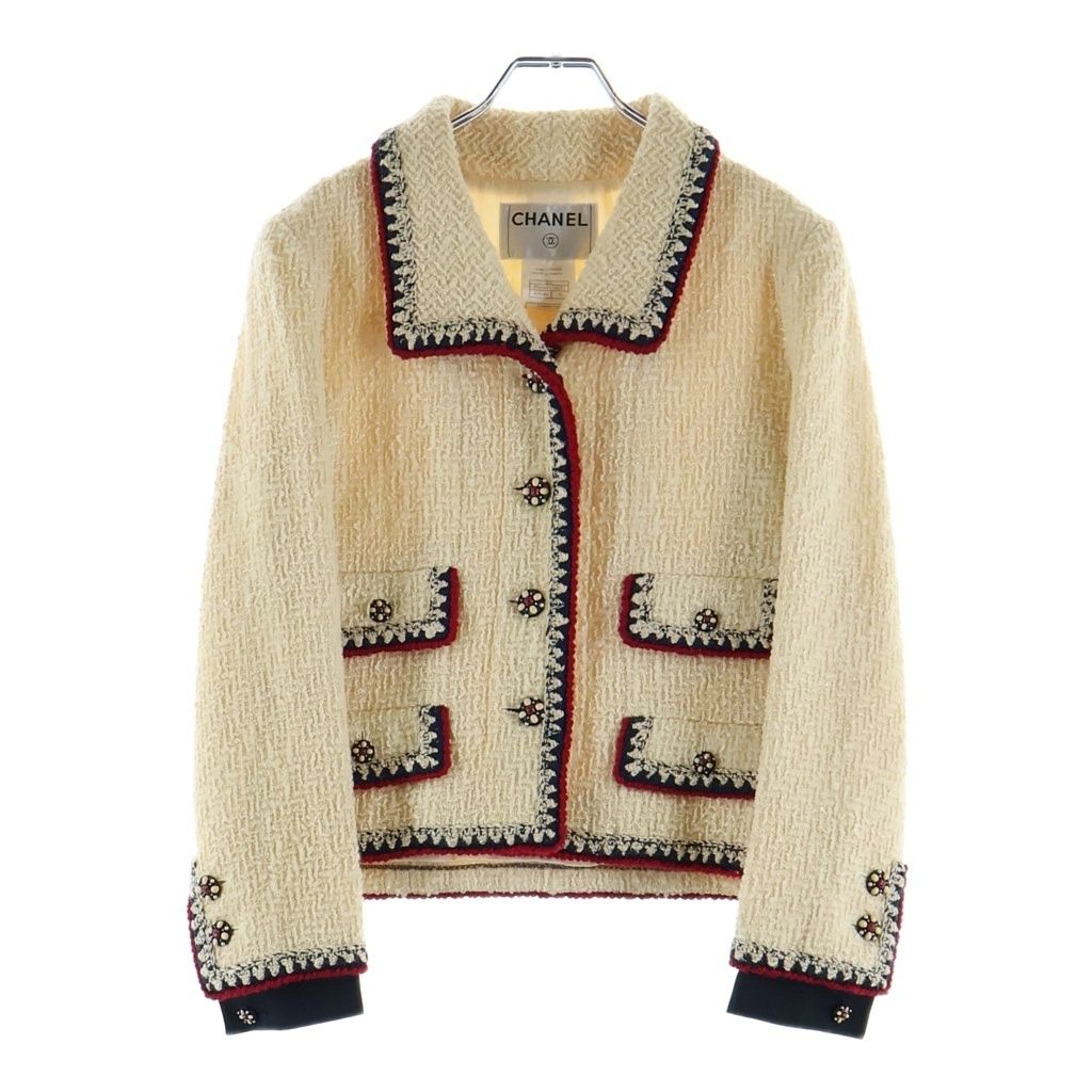 Chanel Tweed Jacket 06A Camellia Ivory