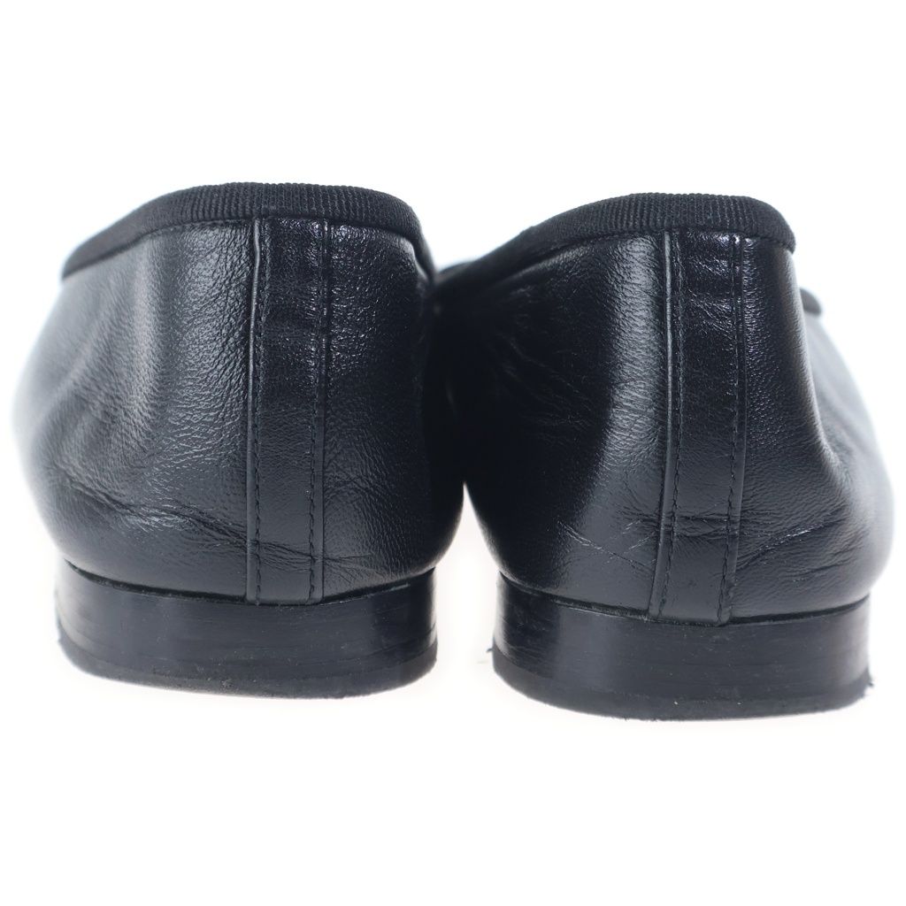 Chanel Ballerina Flat Shoes Leather Mules Black — view 3