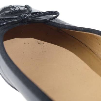 Chanel Ballerina Flat Shoes Leather Mules Black — view 7