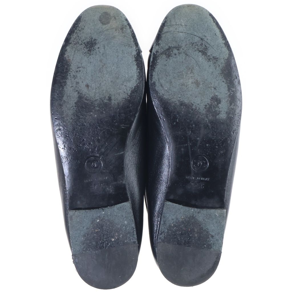 Chanel Ballerina Flat Shoes Leather Mules Black — view 5