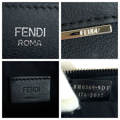 Fendi Toujours Black Silver Leather Clutch — view 4