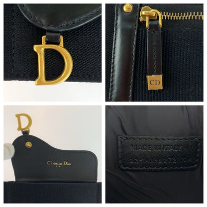 Dior Saddle Black Gold Fabric Leather Belt — view 4