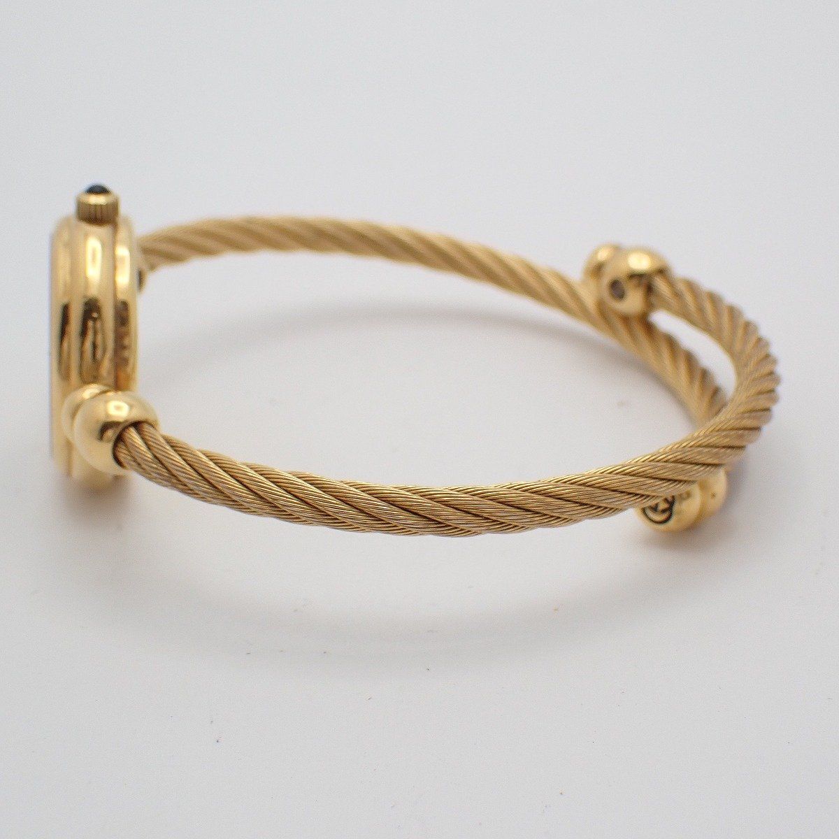 Gucci 2700.2 L Bracelet Watch Quartz Gold Black Dial Wire Strap — view 5
