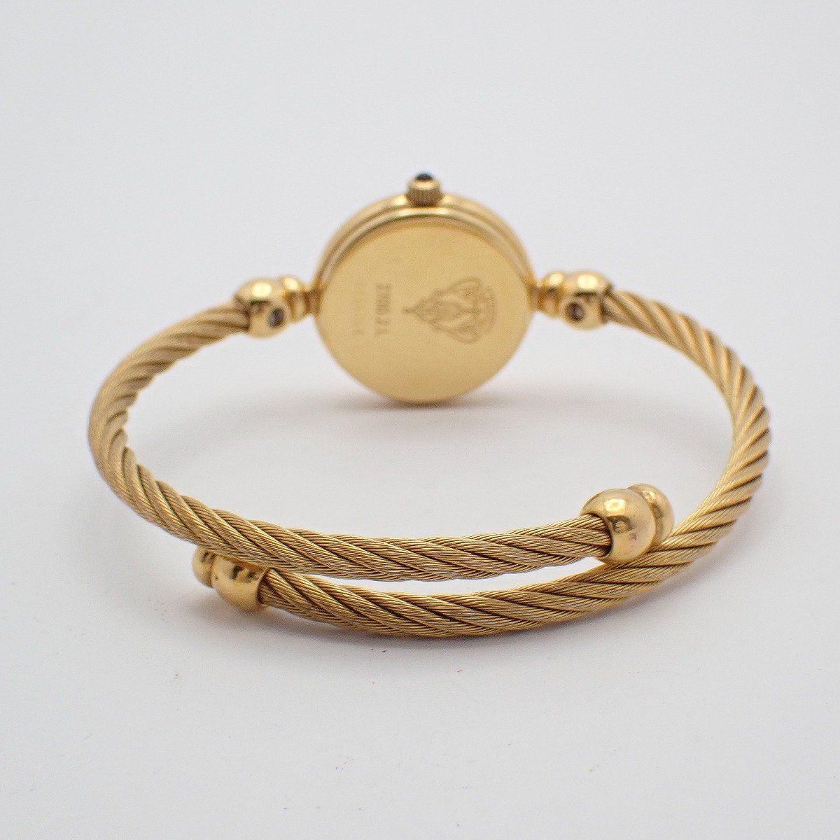 Gucci 2700.2 L Bracelet Watch Quartz Gold Black Dial Wire Strap — view 3
