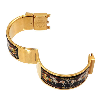 Hermes Loquet Bangle Watch Vintage Cloisonne Gold Quartz — view 4