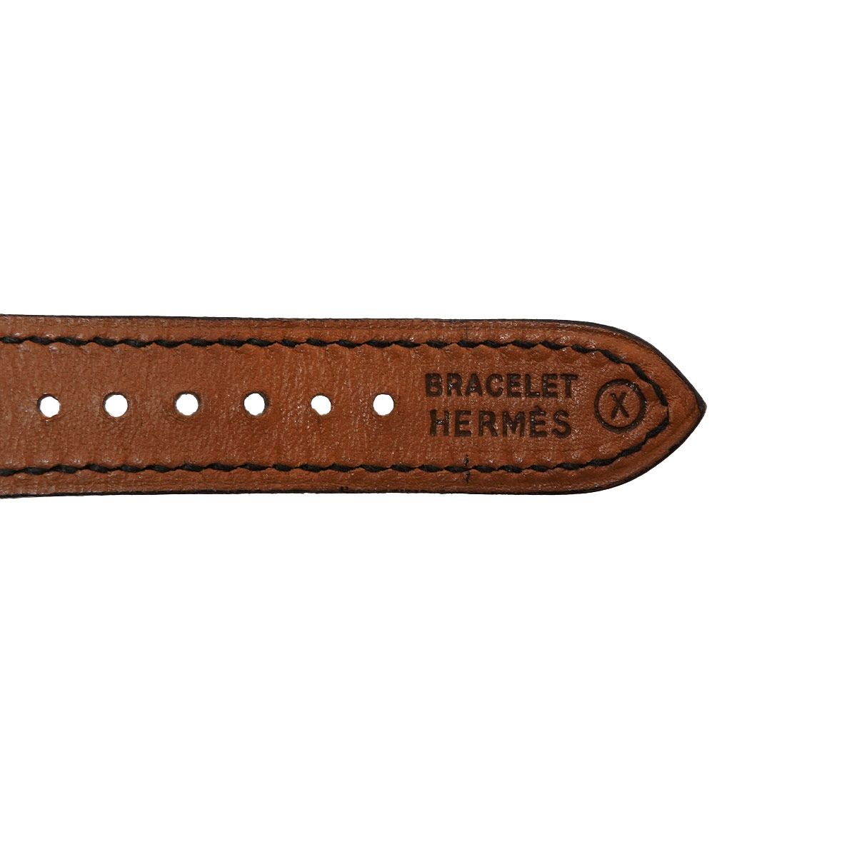Hermes Medor Vintage Watch Pyramid Gold Studs White Black Quartz — view 6