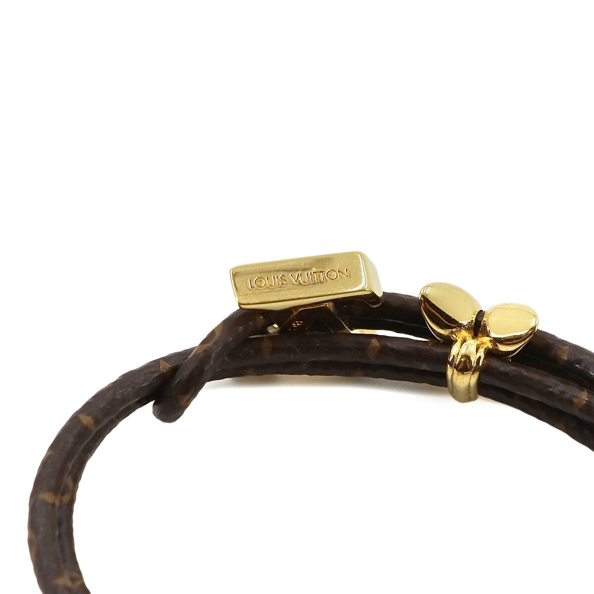 Louis Vuitton Monogram Bracelet LV Blue Brown Gold — view 5