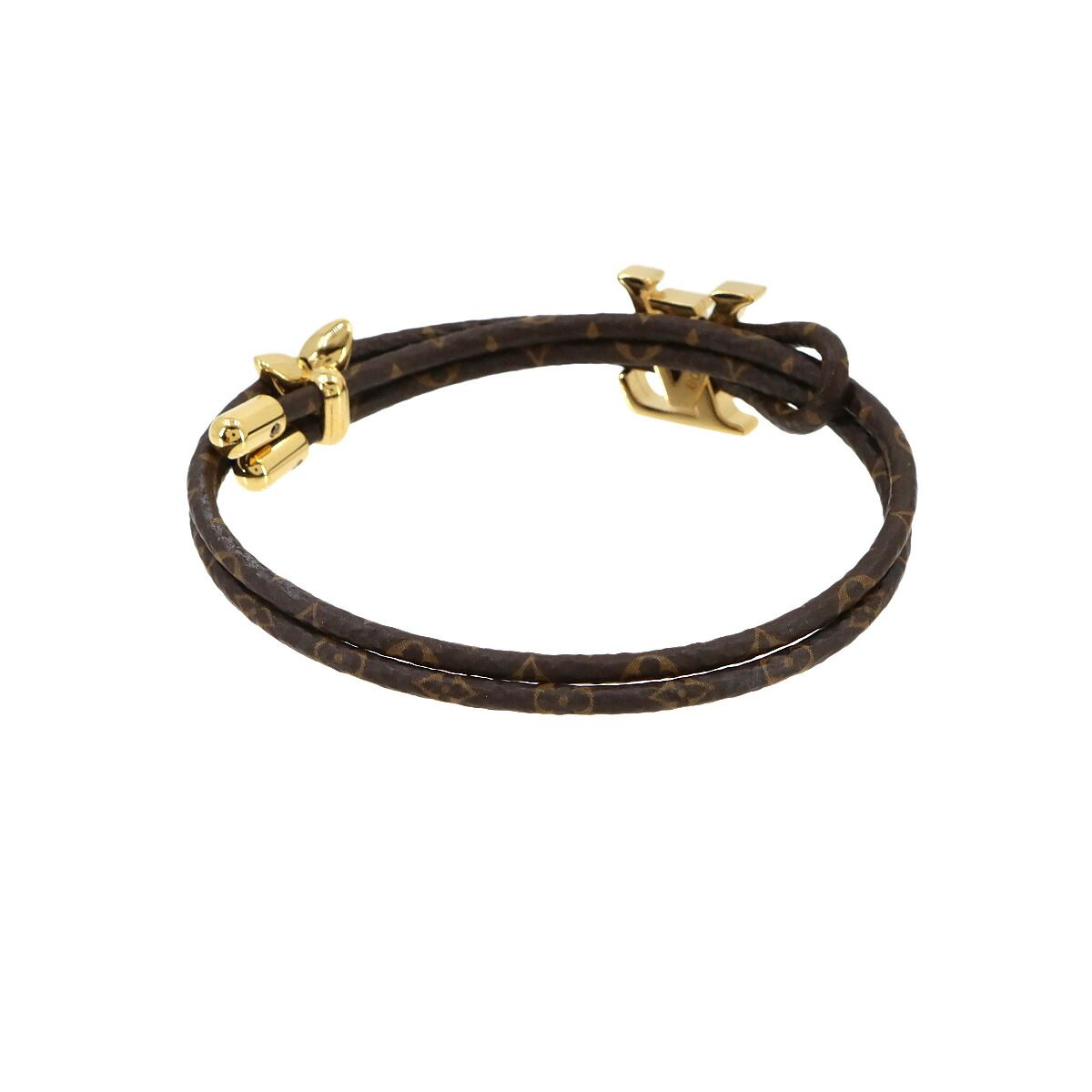 Louis Vuitton Monogram Bracelet LV Blue Brown Gold — view 3