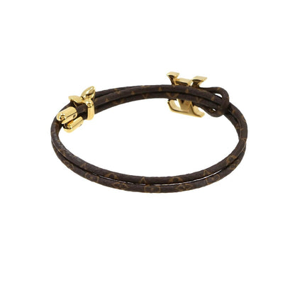 Louis Vuitton Monogram Bracelet LV Blue Brown Gold — view 3