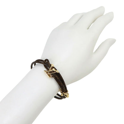 Louis Vuitton Monogram Bracelet LV Blue Brown Gold — view 7