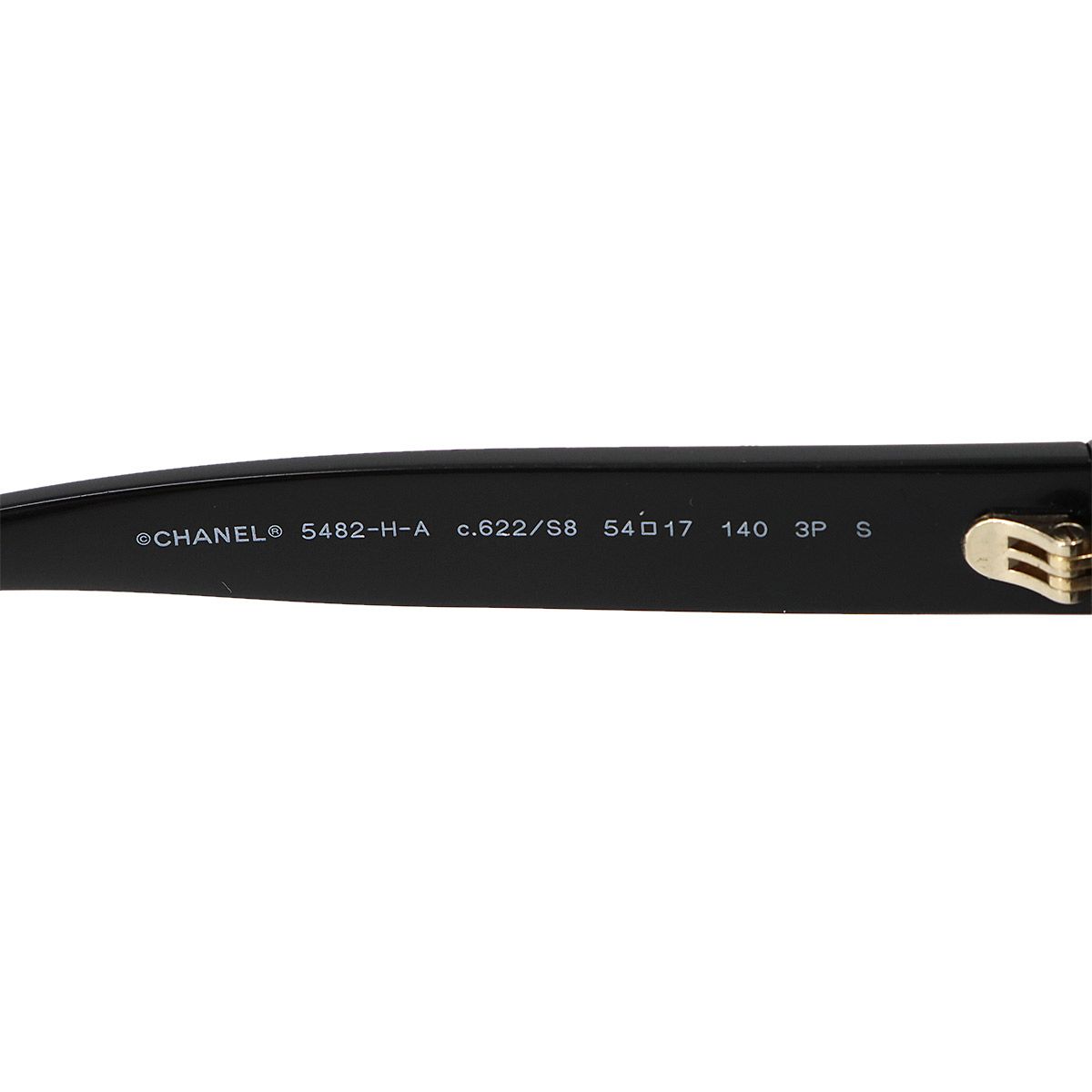 Chanel Sunglasses CC Logo Pearl Black Square Gold Eyewear — view 6