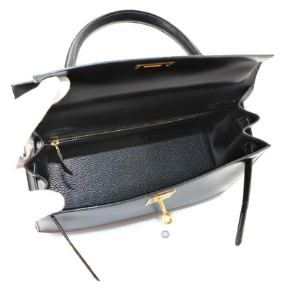 Hermes Kelly 28 Box Calf Black 2-Way Bag — view 7