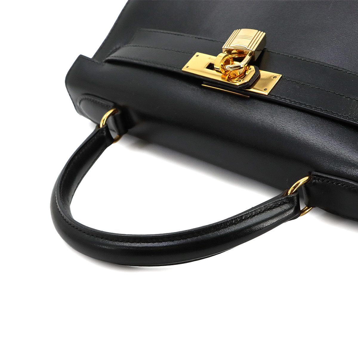 Hermes Kelly 28 Box Calf Black 2-Way Bag — view 6