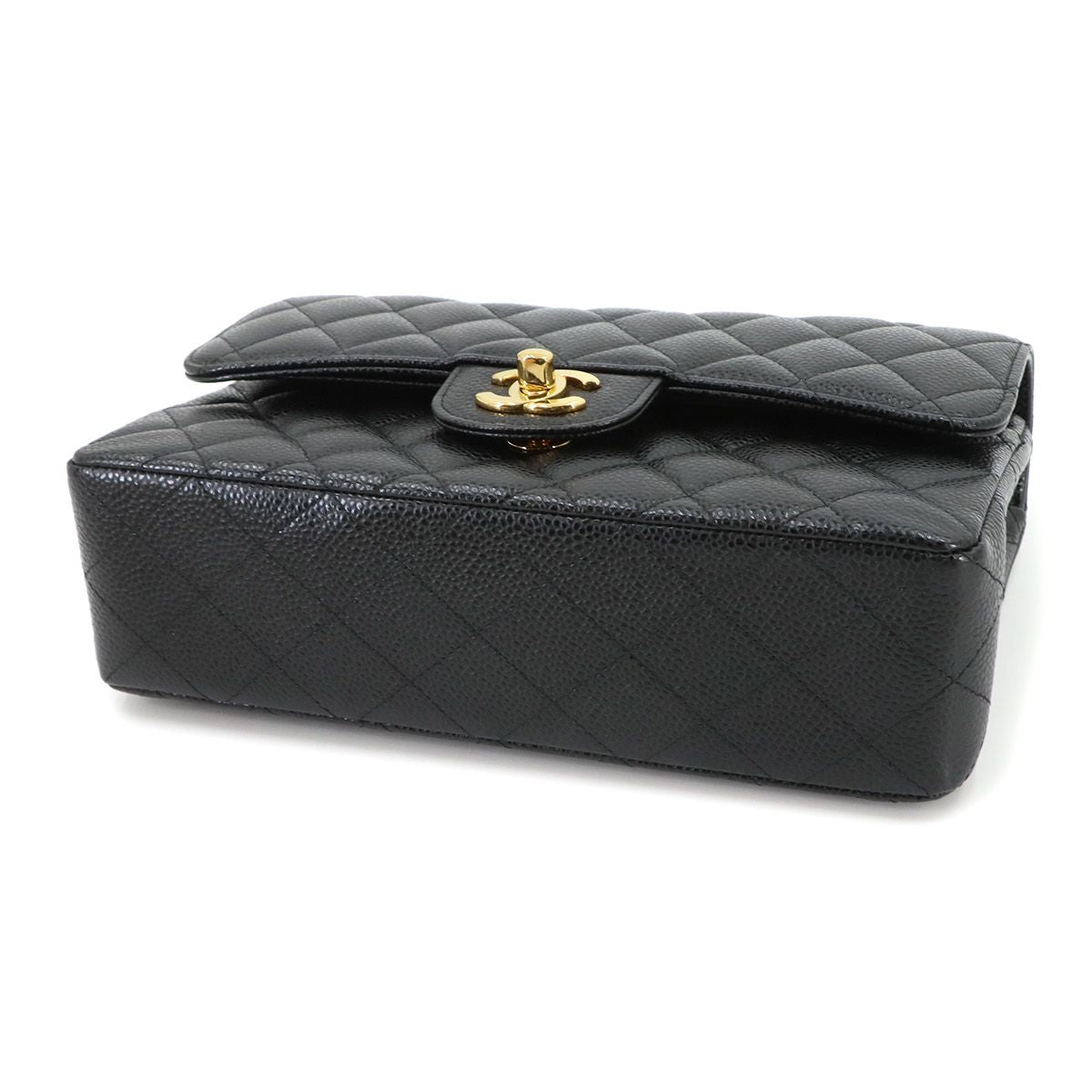 Chanel Quilted 23 Chain Shoulder Bag Caviar Leather Black Gold — view 4