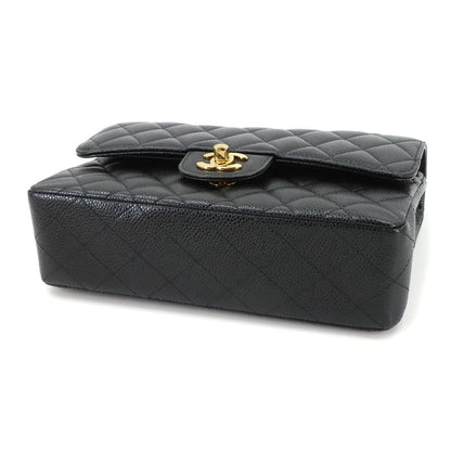 Chanel Quilted 23 Chain Shoulder Bag Caviar Leather Black Gold — view 4