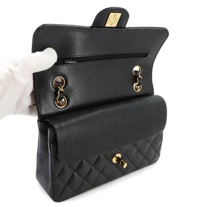Chanel Quilted 23 Chain Shoulder Bag Caviar Leather Black Gold — view 8