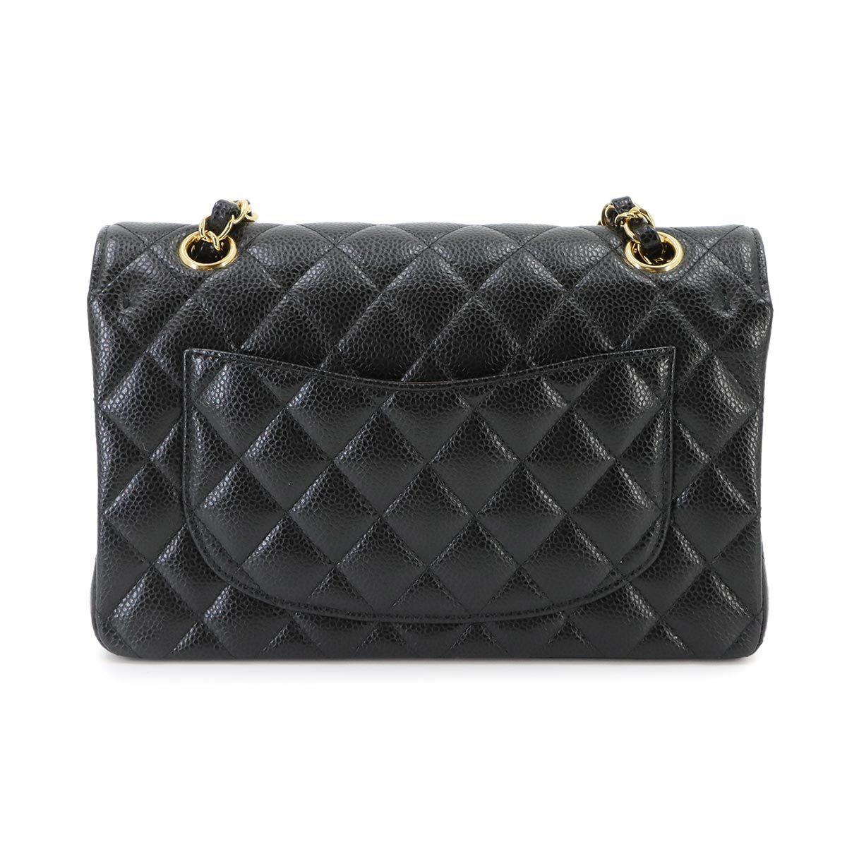 Chanel Quilted 23 Chain Shoulder Bag Caviar Leather Black Gold — view 2