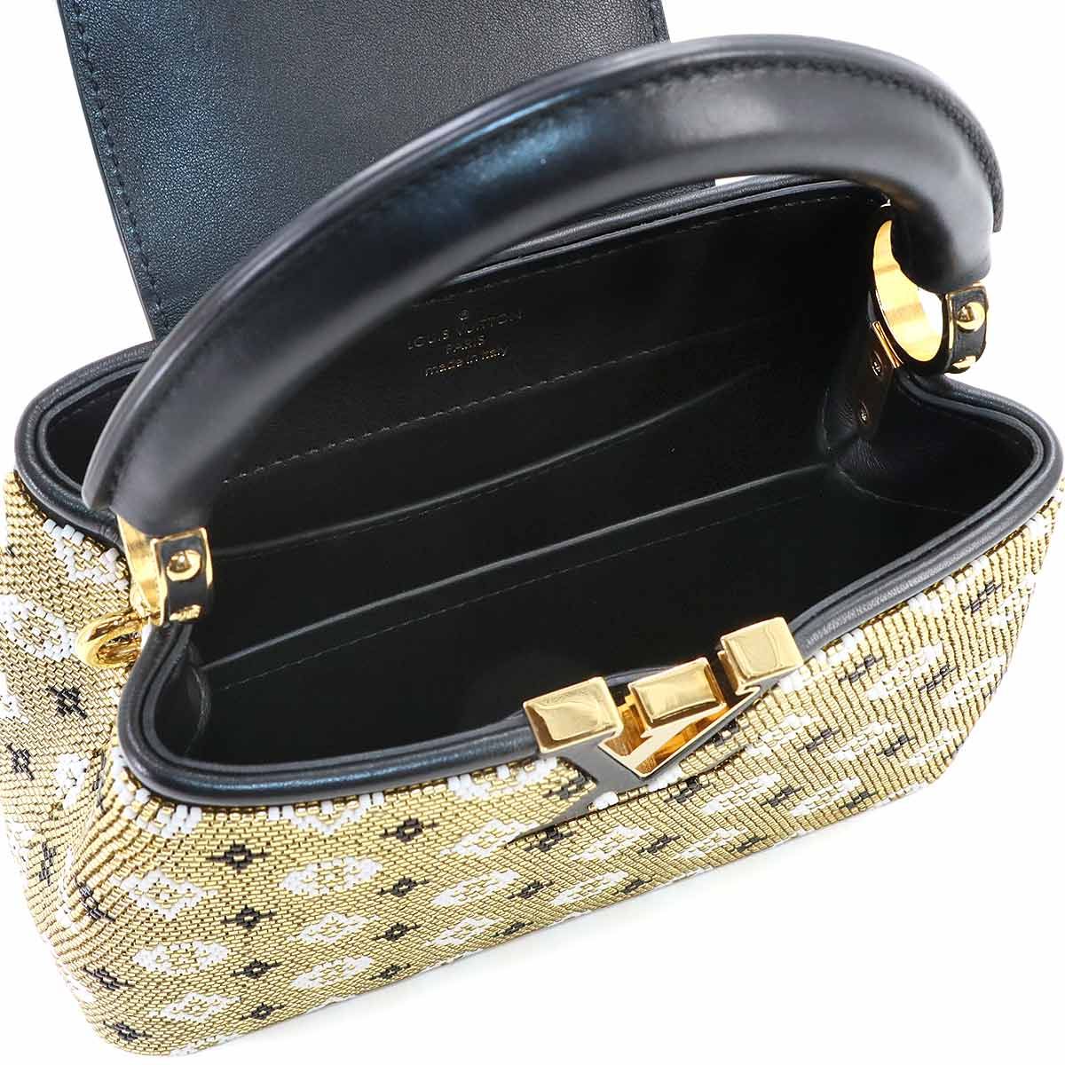 Louis Vuitton Capucines Mini 2-Way Bag Taurillon Leather Beads Black — view 6
