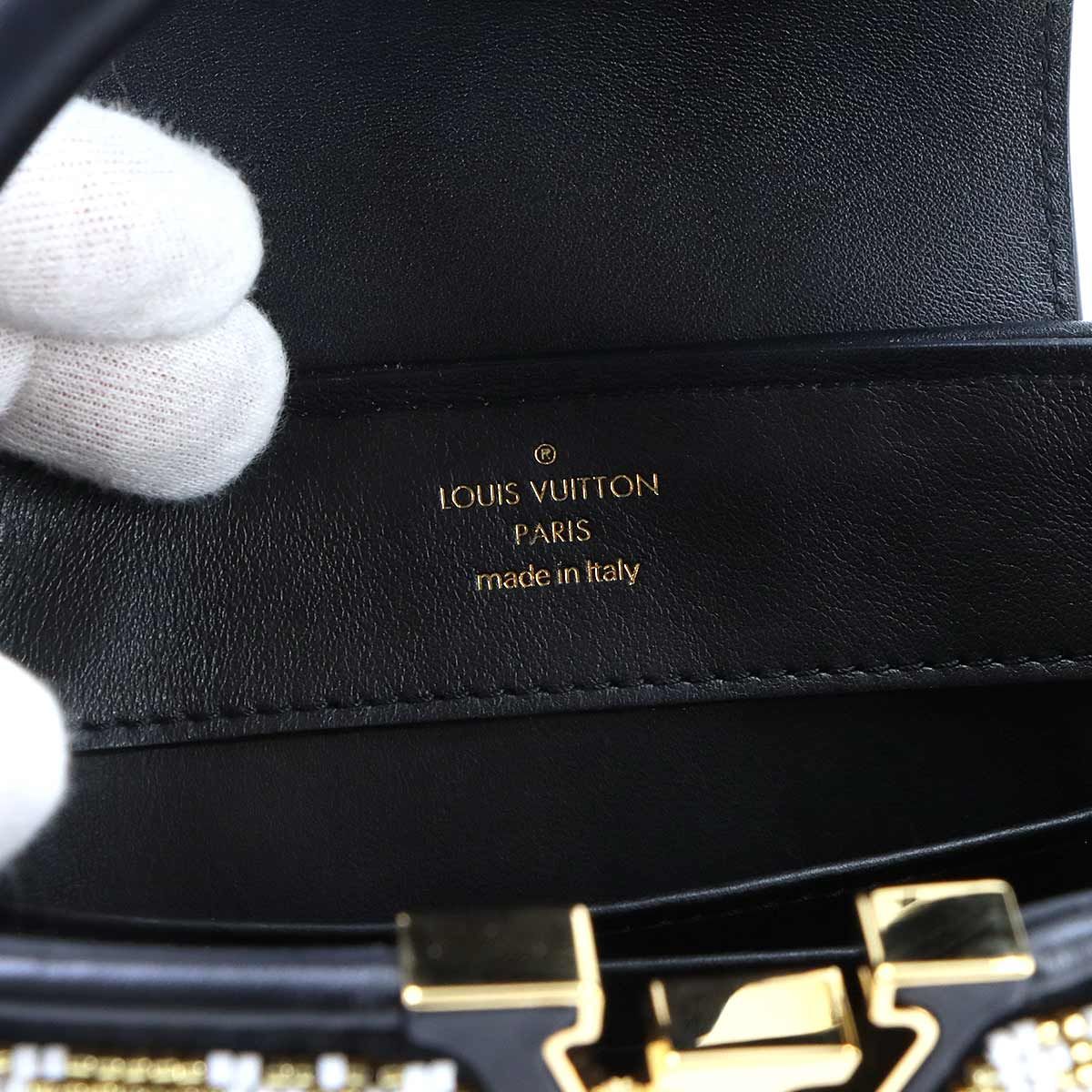 Louis Vuitton Capucines Mini 2-Way Bag Taurillon Leather Beads Black — view 7