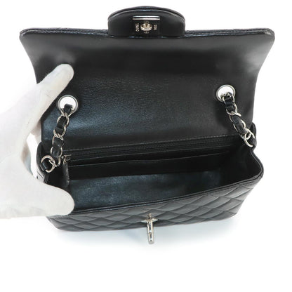 Chanel Mini Quilted 20 Chain Shoulder Bag Lambskin Black — view 7