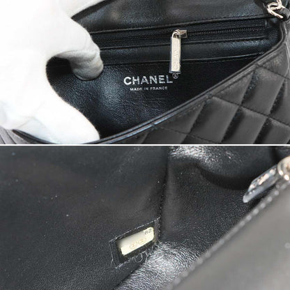 Chanel Mini Quilted 20 Chain Shoulder Bag Lambskin Black — view 8
