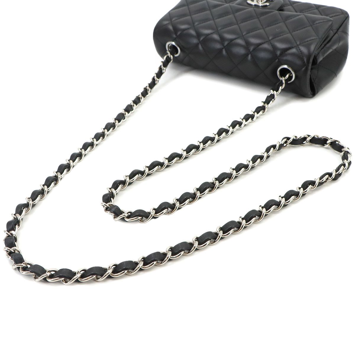 Chanel Mini Quilted 20 Chain Shoulder Bag Lambskin Black — view 6