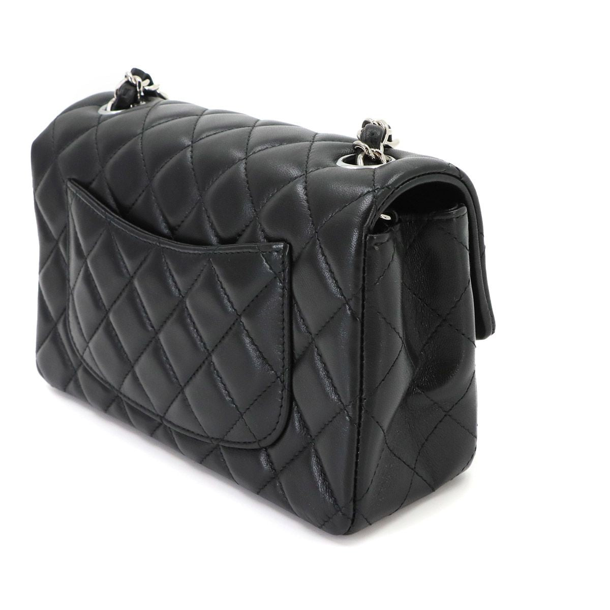 Chanel Mini Quilted 20 Chain Shoulder Bag Lambskin Black — view 4