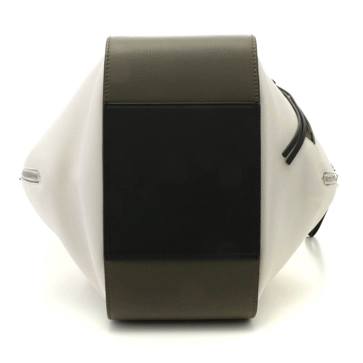 Loewe Hammock Bag Small White Khaki Black Leather Handbag — view 3