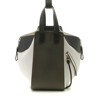 Loewe Hammock Bag Small White Khaki Black Leather Handbag