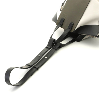 Loewe Hammock Bag Small White Khaki Black Leather Handbag — view 4
