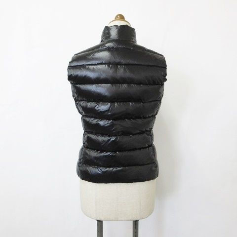 Moncler Ghany Down Vest Zip Up Stand Collar Patch Black 00 — view 2