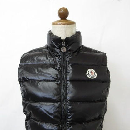 Moncler Ghany Down Vest Zip Up Stand Collar Patch Black 00 — view 5