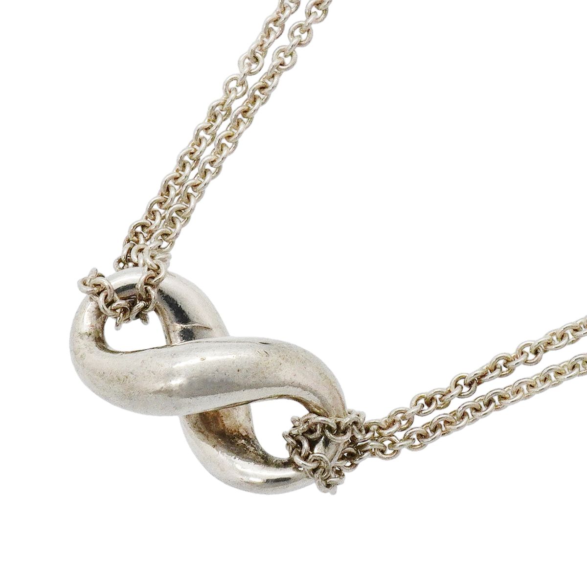 Tiffany & Co Necklace Infinity Double Chain 925 Sterling Silver