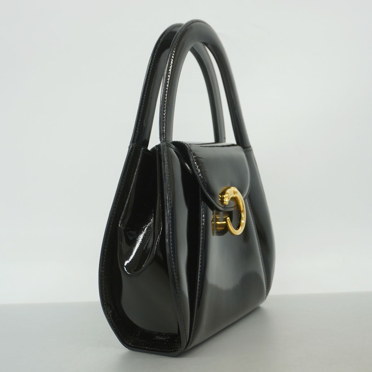 Cartier Handbag Panthere Patent Black Gold — view 2