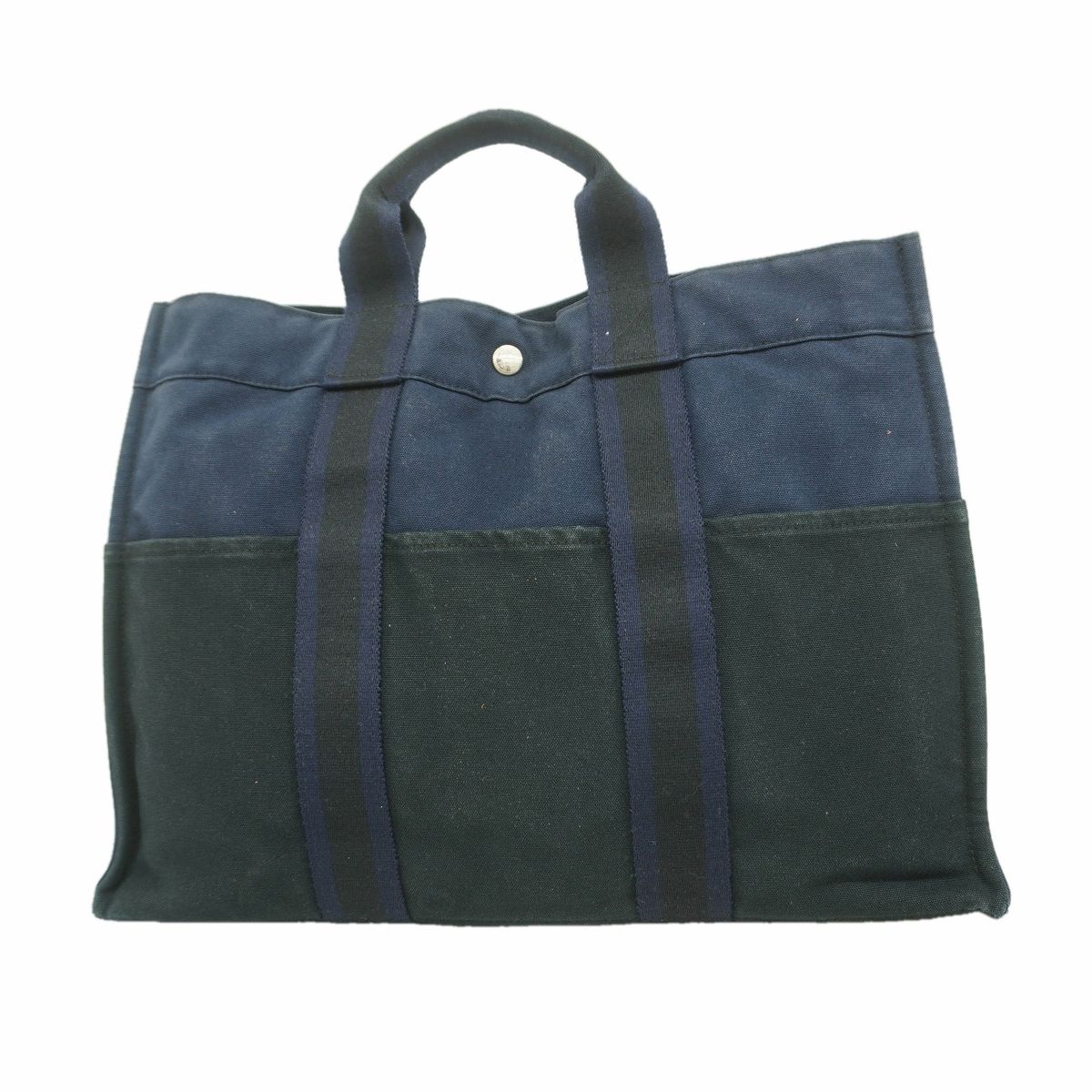 Hermes Tote Bag Fourre Tout MM Canvas Black Silver