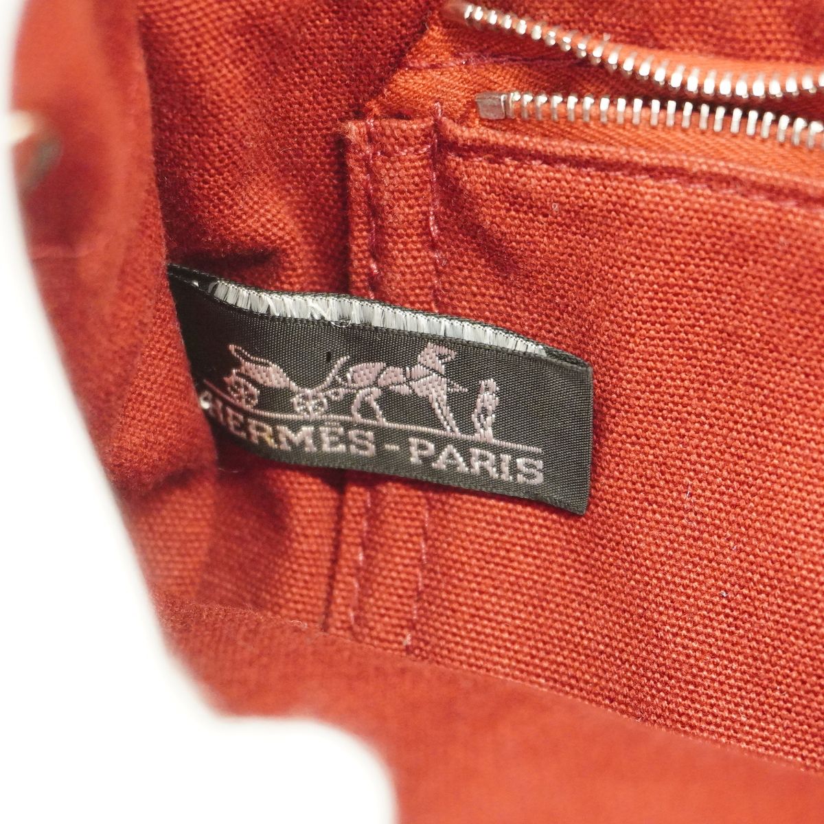 Hermes Handbag Fourre Tout PM Canvas Bordeaux Silver — view 5