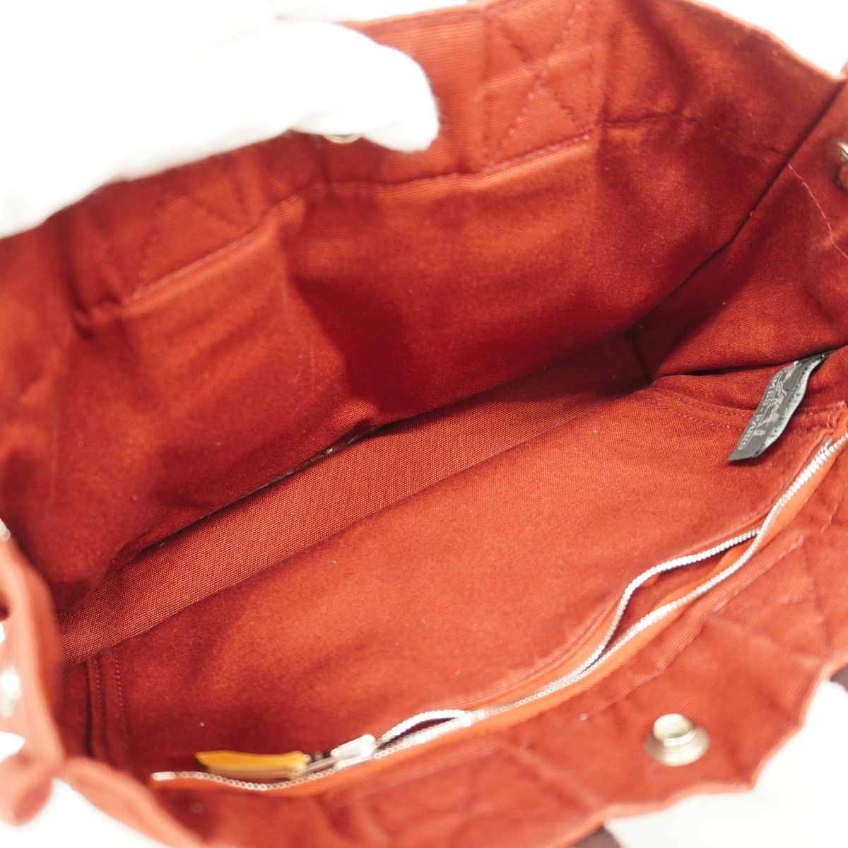 Hermes Handbag Fourre Tout PM Canvas Bordeaux Silver — view 4